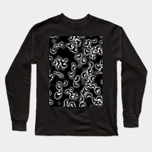 Black and White Crescent Moons Long Sleeve T-Shirt